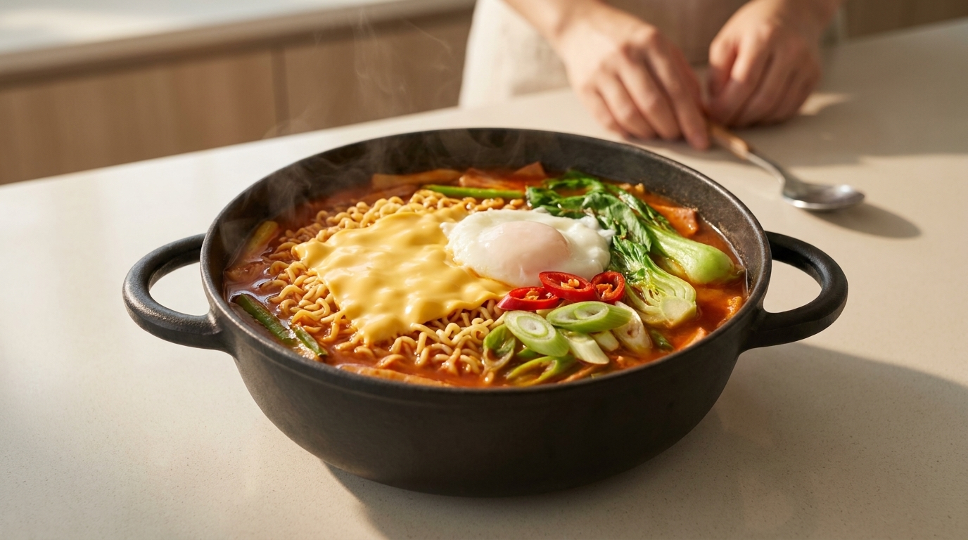 Budae Jjigae (Koreanischer Army Stew für Eine Person)